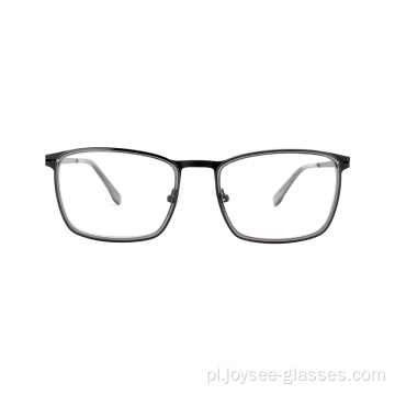 Nowy styl europejski unisex pełny prostokąt kolorowe metalowe okulary optyczne